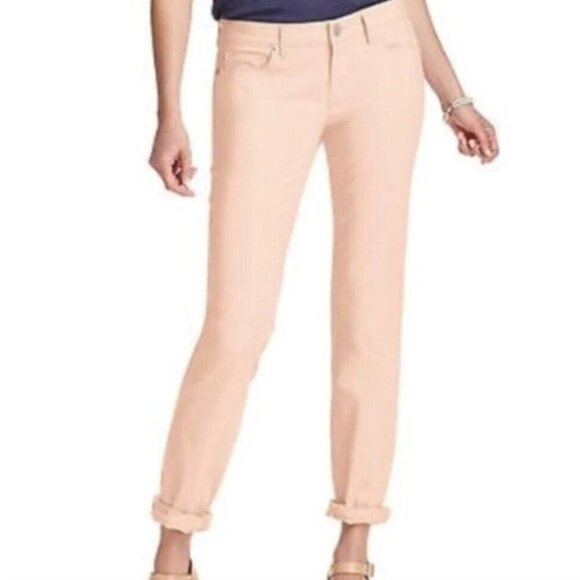 NEW NWT ANN TAYLOR LOFT Modern Straight Light Pink Baby Pink Jeans PETITE 29P 8P - Picture 1 of 15